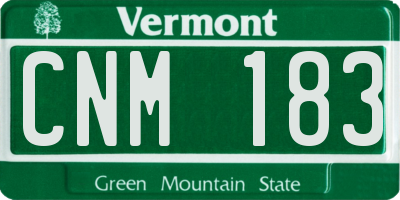 VT license plate CNM183