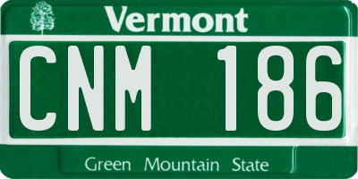 VT license plate CNM186