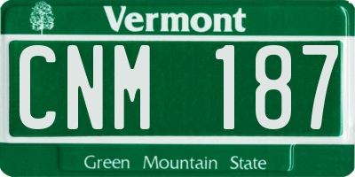 VT license plate CNM187
