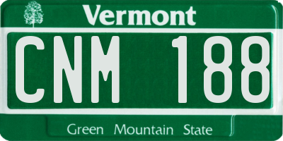 VT license plate CNM188