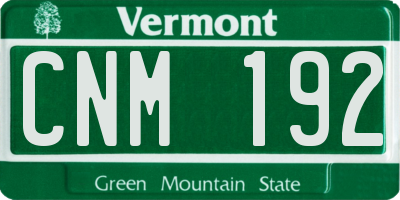 VT license plate CNM192