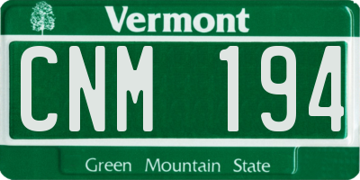 VT license plate CNM194