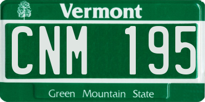 VT license plate CNM195