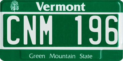 VT license plate CNM196