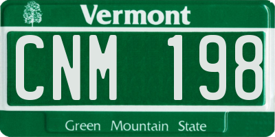 VT license plate CNM198