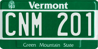 VT license plate CNM201