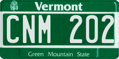 VT license plate CNM202