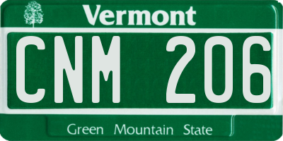 VT license plate CNM206