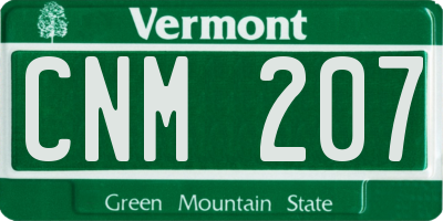 VT license plate CNM207