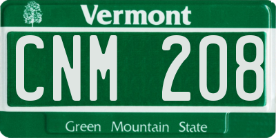 VT license plate CNM208