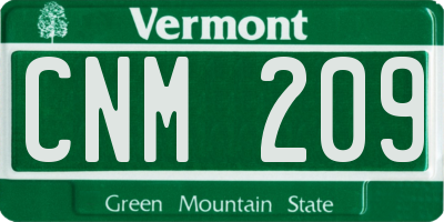 VT license plate CNM209