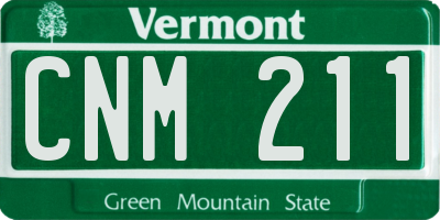 VT license plate CNM211