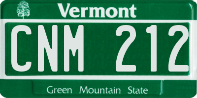 VT license plate CNM212
