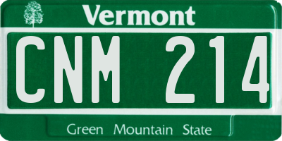 VT license plate CNM214