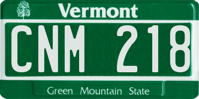 VT license plate CNM218