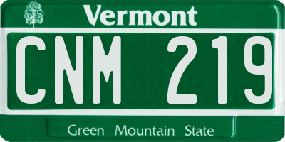 VT license plate CNM219