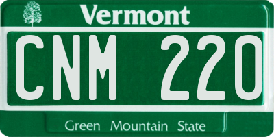 VT license plate CNM220
