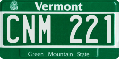 VT license plate CNM221