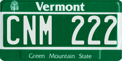 VT license plate CNM222