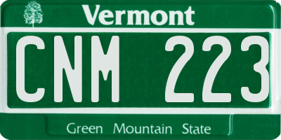 VT license plate CNM223
