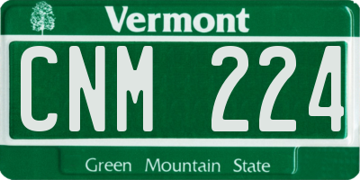 VT license plate CNM224