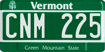 VT license plate CNM225