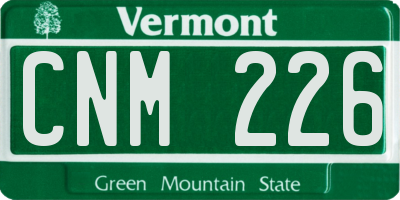 VT license plate CNM226