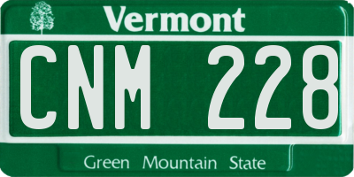 VT license plate CNM228