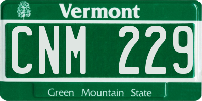 VT license plate CNM229