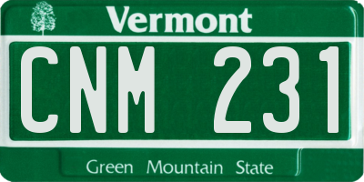 VT license plate CNM231