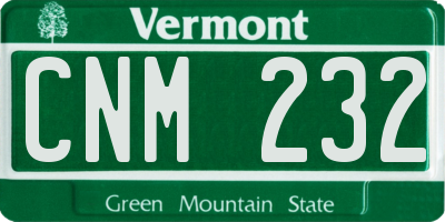 VT license plate CNM232