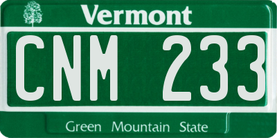 VT license plate CNM233
