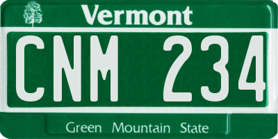 VT license plate CNM234