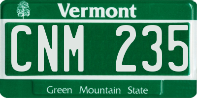 VT license plate CNM235