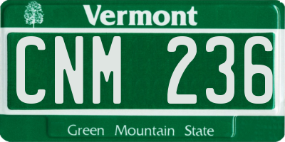 VT license plate CNM236