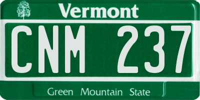 VT license plate CNM237