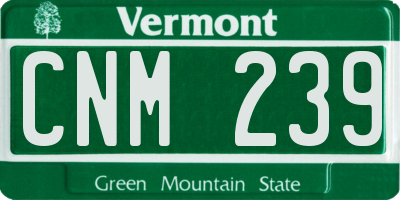 VT license plate CNM239