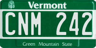 VT license plate CNM242