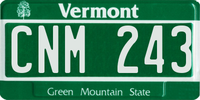 VT license plate CNM243