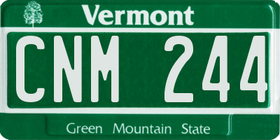 VT license plate CNM244