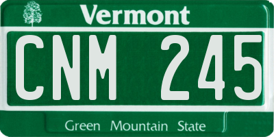 VT license plate CNM245
