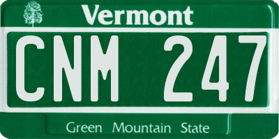 VT license plate CNM247