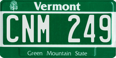 VT license plate CNM249