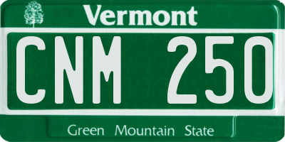 VT license plate CNM250
