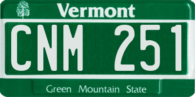 VT license plate CNM251