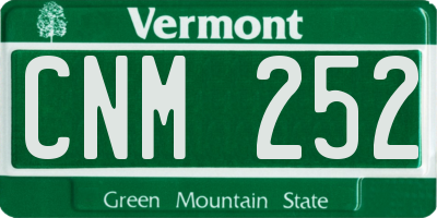VT license plate CNM252