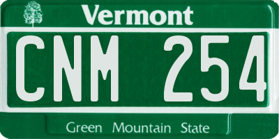 VT license plate CNM254