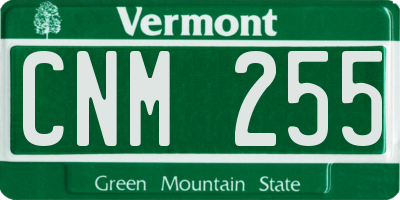 VT license plate CNM255