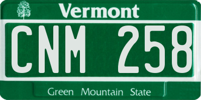 VT license plate CNM258