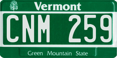VT license plate CNM259